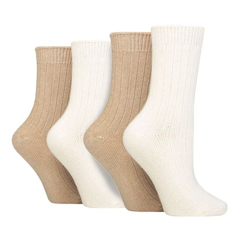 Wildfeet - 4 Pairs Ladies Multi Pack Cashmere Bed Socks