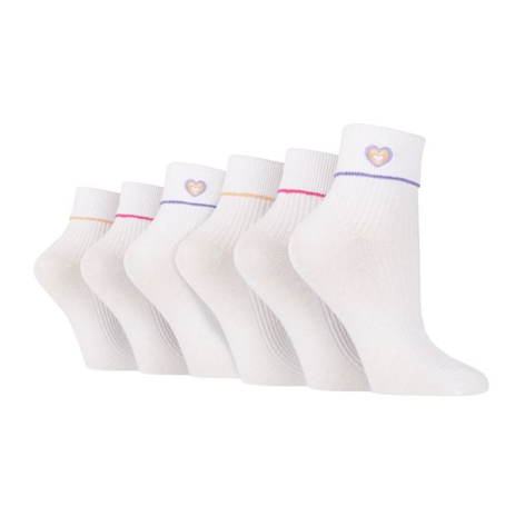 Wildfeet - 6 Pairs Embroidered Ladies Rib Lounge Socks