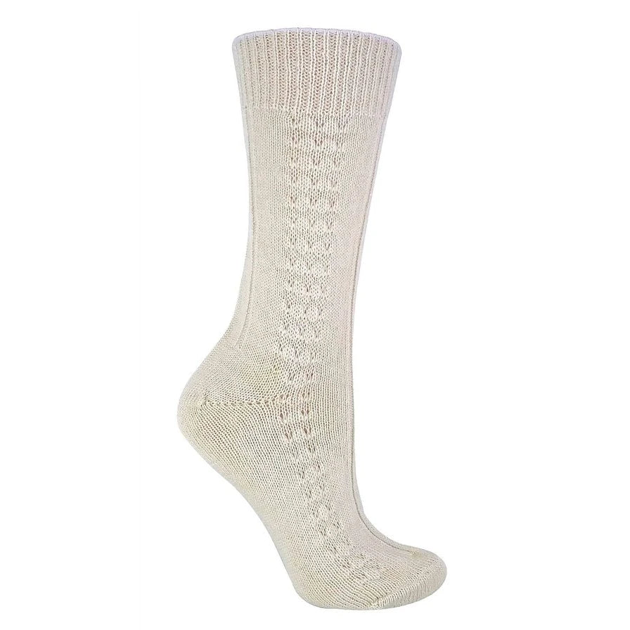 Sock Snob - Ladies Cream 100% Pure Wool Bed Socks