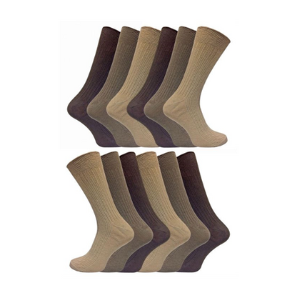 Sock Snob - 12 Pairs 100% Cotton Socks