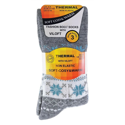 Sock Snob - 3 Pack Ladies Fairisle Viloft Socks