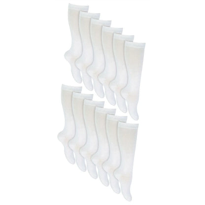 Sock Snob - 12 Pairs Girls Knee High Cotton Socks