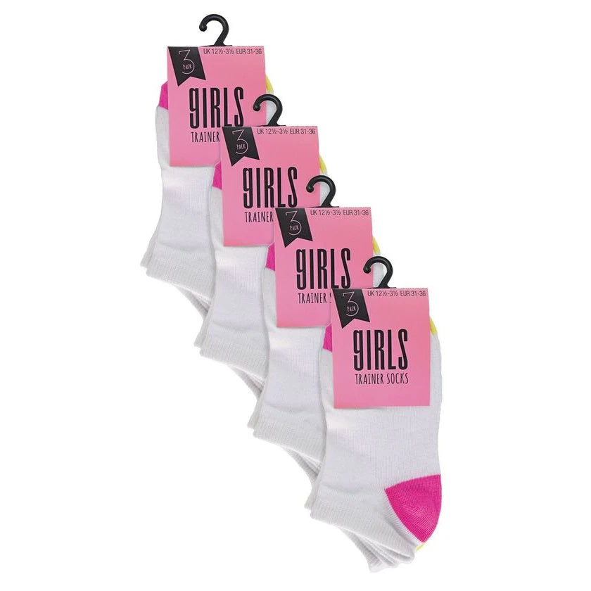 Sock Snob - 12 Pack Girls White H&T Trainer Socks
