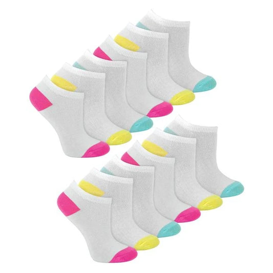 Sock Snob - 12 Pack Girls White H&T Trainer Socks