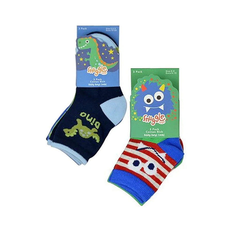 Baby Boys 6 Pack Monsters / Dinosaur Socks