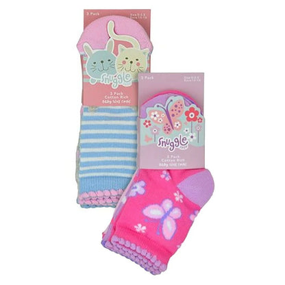 Baby Girls 6 Pack Butterfly / Animal Design Socks