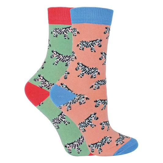 Miss Sparrow - 2 Pack Girls Bamboo Animal Socks