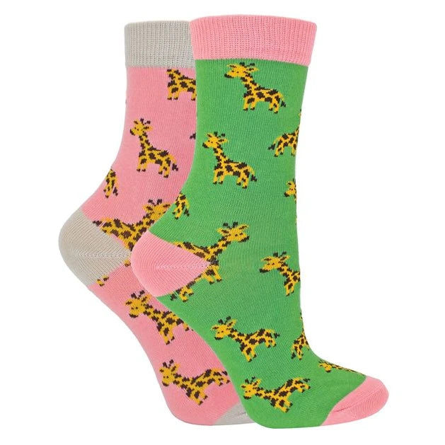 Miss Sparrow - 2 Pack Girls Bamboo Animal Socks