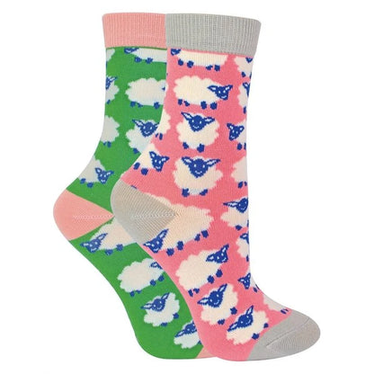 Miss Sparrow - 2 Pack Girls Bamboo Animal Socks