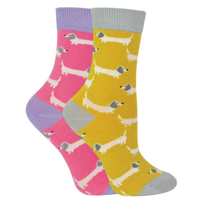 Miss Sparrow - 2 Pack Girls Bamboo Animal Socks