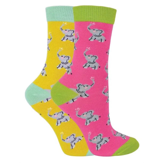 Miss Sparrow - 2 Pack Girls Bamboo Animal Socks