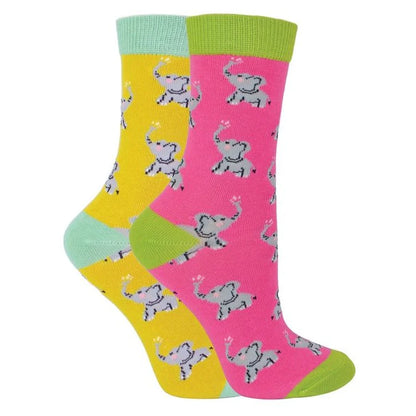 Miss Sparrow - 2 Pack Girls Bamboo Animal Socks