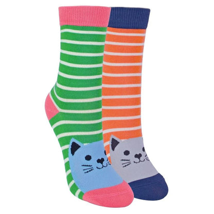 Miss Sparrow - 2 Pack Girls Bamboo Animal Socks