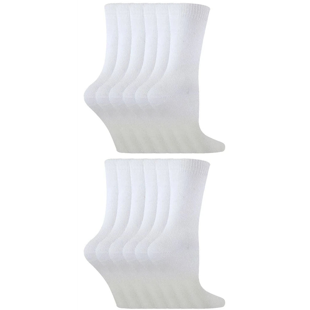 Sock Snob - 12 Pack Kids Solid Colour Cotton Socks