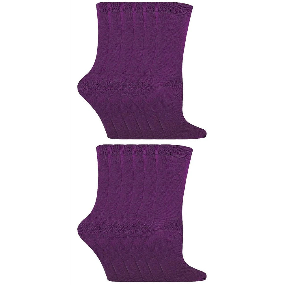 Sock Snob - 12 Pack Kids Solid Colour Cotton Socks
