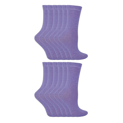 Sock Snob - 12 Pack Kids Solid Colour Cotton Socks