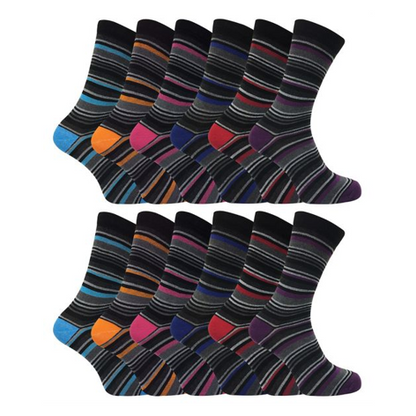 Sock Snob - 12 Pack DEE3 Socks (Stripe)