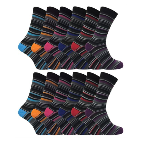 Sock Snob - 12 Pack DEE3 Socks (Stripe)