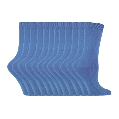 Sock Snob - 12 Pairs Ladies Plain Coloured Cotton Socks