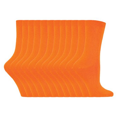 Sock Snob - 12 Pairs Ladies Plain Coloured Cotton Socks