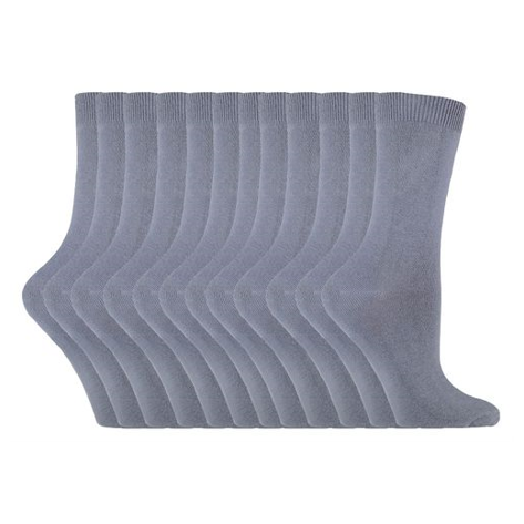 Sock Snob - 12 Pairs Ladies Plain Coloured Cotton Socks