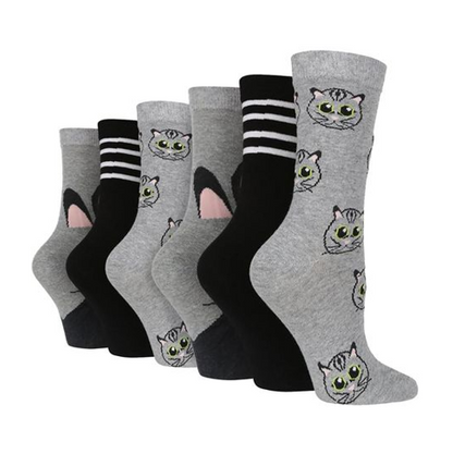 Wildfeet - 6 Pairs Ladies Novelty Jacquard Socks