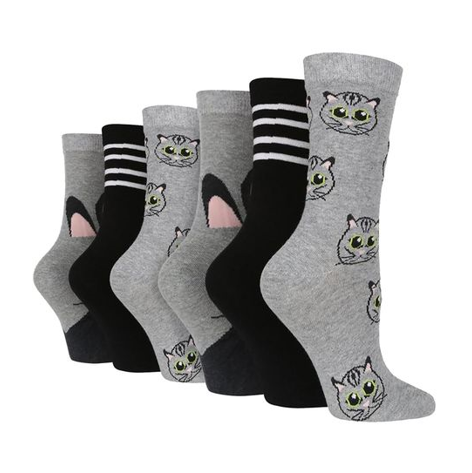 Wildfeet - 6 Pairs Ladies Novelty Jacquard Socks