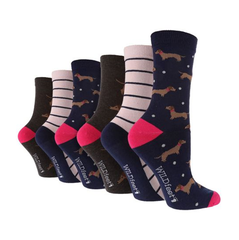 Wildfeet - 6 Pairs Ladies Novelty Jacquard Socks