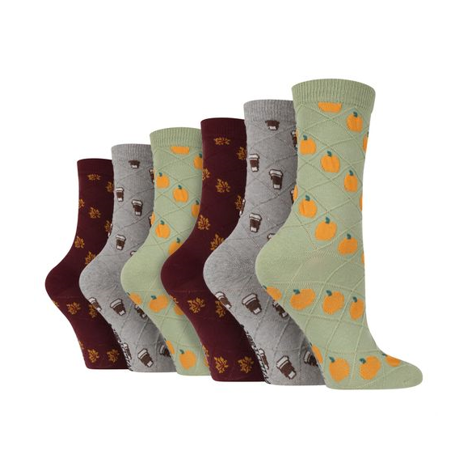Wildfeet - 6 Pack Ladies Texture Knit Patterned Socks