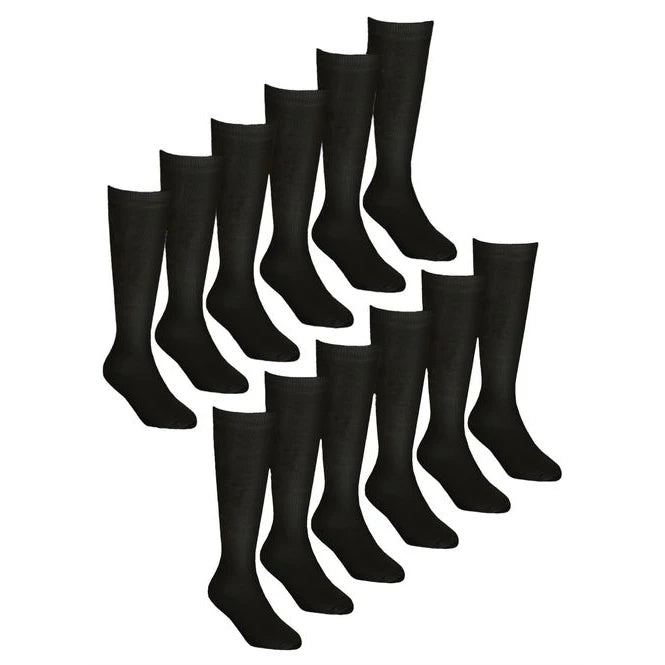 Sock Snob - 12 Pairs Girls Bamboo Knee High School Socks