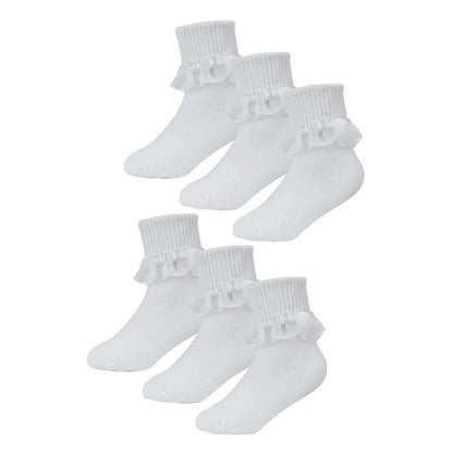 Baby Girls 6 Pack Organza Lace Socks