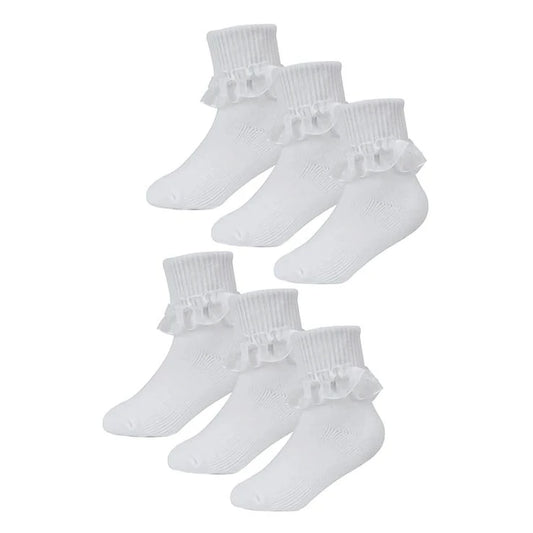 Baby Girls 6 Pack Organza Lace Socks